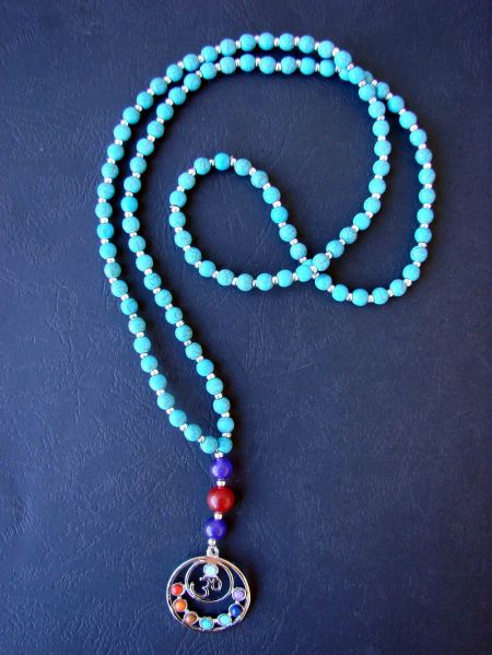 Turquoise, Jade and Pendant OM - Necklace